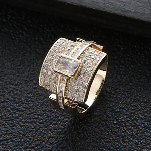 Cubic Zircon Stackable Ring Engagement Dubai Bridal Top Finger J1924