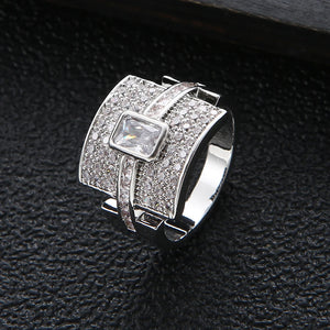 Cubic Zircon Stackable Ring Engagement Dubai Bridal Top Finger J1924