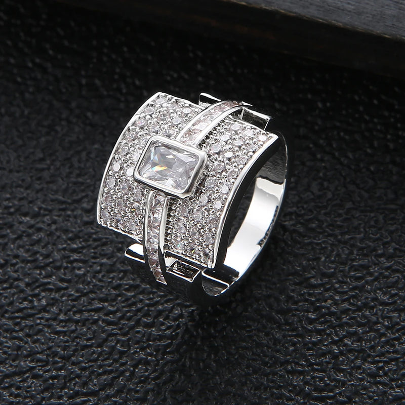 Cubic Zircon Stackable Ring Engagement Dubai Bridal Top Finger J1924