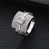 Cubic Zircon Stackable Ring Engagement Dubai Bridal Top Finger J1924
