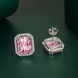 925 Silver Stud Earrings with Zircon Gemstone for Women