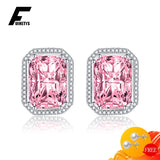 925 Silver Stud Earrings with Zircon Gemstone for Women