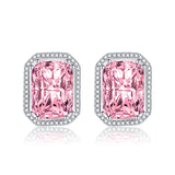 925 Silver Stud Earrings with Zircon Gemstone for Women