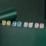 925 Silver Stud Earrings with Zircon Gemstone for Women
