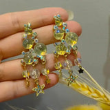 Vintage Crystal Pearl Tassel Earings Women Jewelry