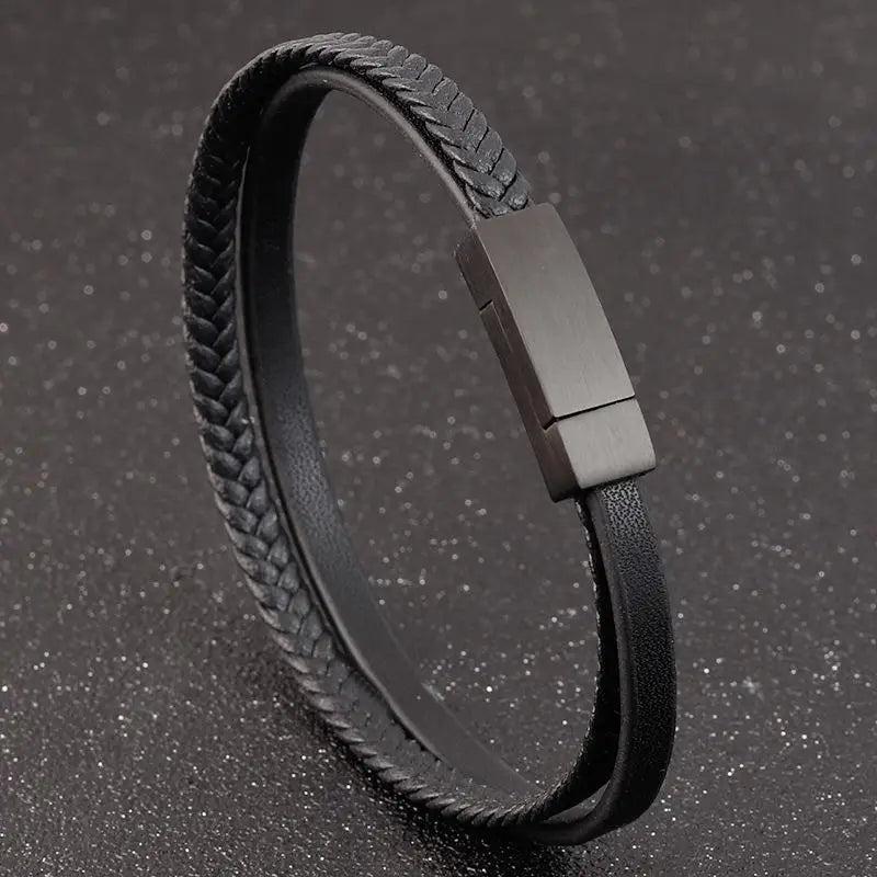 Men's Leather Bracelet Hand-woven Multi-layer Bangle