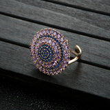 Sun Flower Stackable Rings for Women CZ Beads Charm Ring