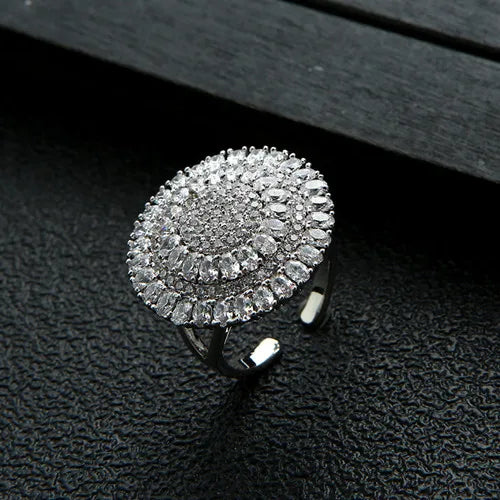 Sun Flower Stackable Rings for Women CZ Beads Charm Ring