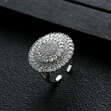 Sun Flower Stackable Rings for Women CZ Beads Charm Ring