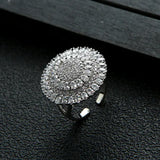 Sun Flower Stackable Rings for Women CZ Beads Charm Ring