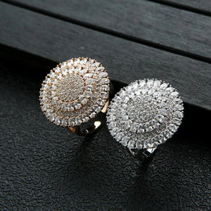 Sun Flower Stackable Rings for Women CZ Beads Charm Ring