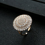 Sun Flower Stackable Rings for Women CZ Beads Charm Ring