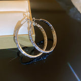Rhinestone Round Earrings 925 Silver Studs