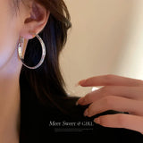 Rhinestone Round Earrings 925 Silver Studs