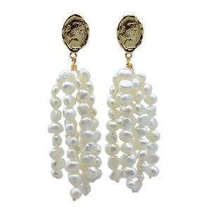 Baroque Pearl Tassel Earrings Wedding Jewelry Women's Earrings