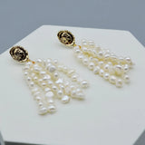Baroque Pearl Tassel Earrings Wedding Jewelry Women's Earrings
