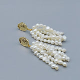 Baroque Pearl Tassel Earrings Wedding Jewelry Women's Earrings