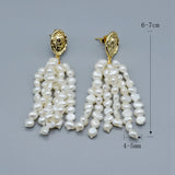 Baroque Pearl Tassel Earrings Wedding Jewelry Women's Earrings