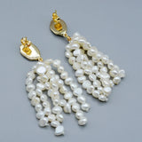 Baroque Pearl Tassel Earrings Wedding Jewelry Women's Earrings