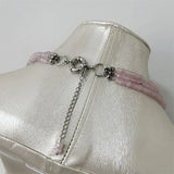 Adjustable Multilayer Jade Beaded Chain Choker Pink Orange