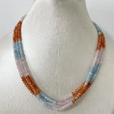 Adjustable Multilayer Jade Beaded Chain Choker Pink Orange