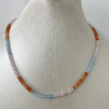 Adjustable Multilayer Jade Beaded Chain Choker Pink Orange