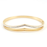 Gold-plated Stainless Steel Crystal Bangles for Women
