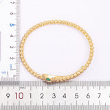 Copper Zircon Snake Cuff Bangle Adjustable Party Wedding Jewelry