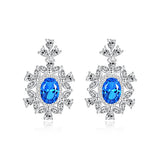 925 Silver Tourmaline Emerald Aquamarine Gemstone Earrings