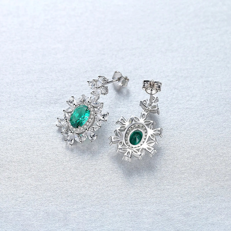 925 Silver Tourmaline Emerald Aquamarine Gemstone Earrings