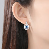 925 Silver Tourmaline Emerald Aquamarine Gemstone Earrings