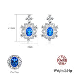 925 Silver Tourmaline Emerald Aquamarine Gemstone Earrings