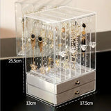 Acrylic Jewelry Storage Box Earrings Display Case Large Capacity Drawer Gift