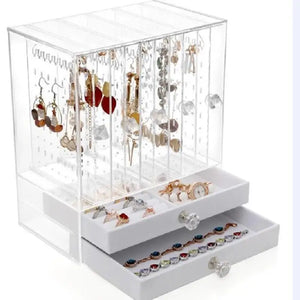 Acrylic Jewelry Storage Box Earrings Display Case Large Capacity Drawer Gift