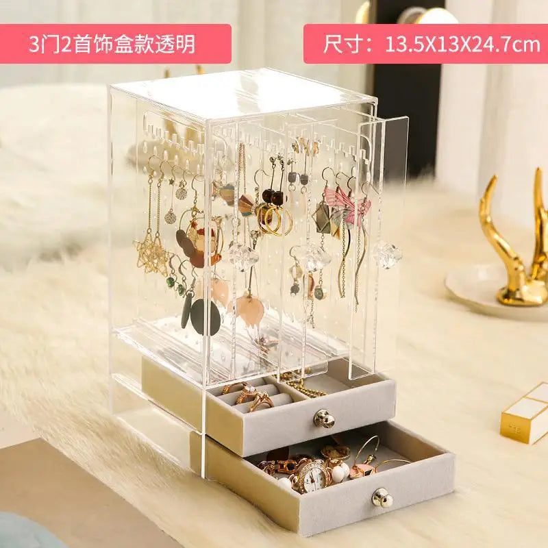 Acrylic Jewelry Storage Box Earrings Display Case Large Capacity Drawer Gift