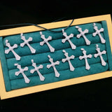 Zircon Trapezoid Cross Pendant Necklace Jewelry Gift for Banquet Wedding
