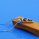 925 Silver Crystal Square Necklace Long Chain Choker Collar