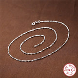 925 Silver Wild Ripple Clavicle Necklace Women S925 Stamp Long Chain
