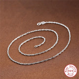 925 Silver Wild Ripple Clavicle Necklace Women S925 Stamp Long Chain