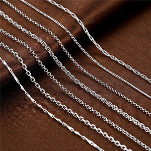 925 Silver Wild Ripple Clavicle Necklace Women S925 Stamp Long Chain