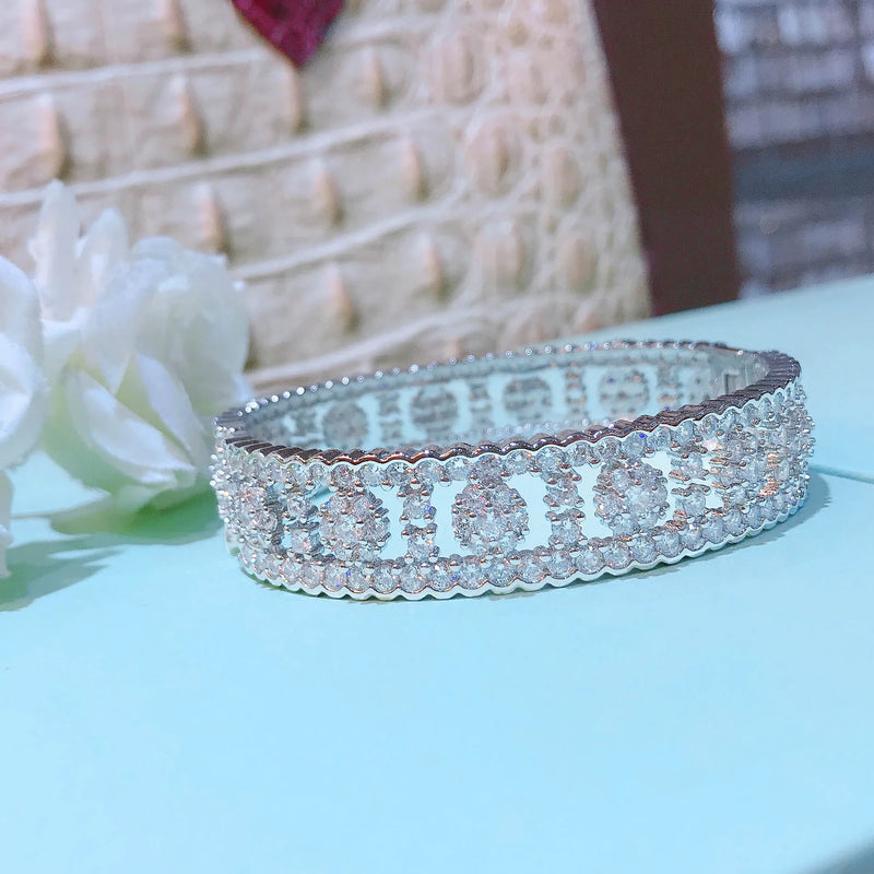 Dazzling Zircon Cuff Bracelet for Women