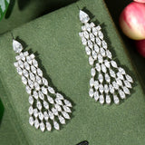 Circle Dangle Earrings For Women with CZ Crystal Dubai Bridal Earring