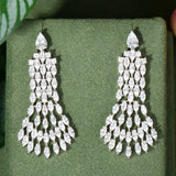 Circle Dangle Earrings For Women with CZ Crystal Dubai Bridal Earring