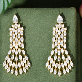 Circle Dangle Earrings For Women with CZ Crystal Dubai Bridal Earring