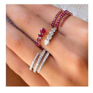 Twist Stacks Stackable Rings For Women Wedding Cubic Zircon Engagement