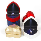 Heart Shape LED Light Ring Box Pendant Jewelry Packaging Case