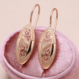 Glossy 585 Rose Drop Earrings European Piercing Jewelry