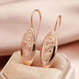 Glossy 585 Rose Drop Earrings European Piercing Jewelry