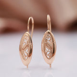 Glossy 585 Rose Drop Earrings European Piercing Jewelry
