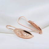 Glossy 585 Rose Drop Earrings European Piercing Jewelry